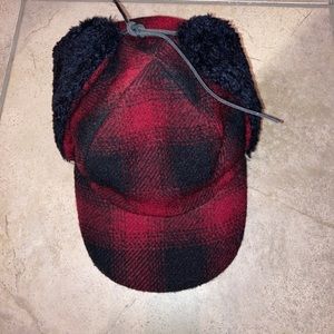 Eddie Bauer Vintage Buffalo Check Plaid Hunting Trapper Hat